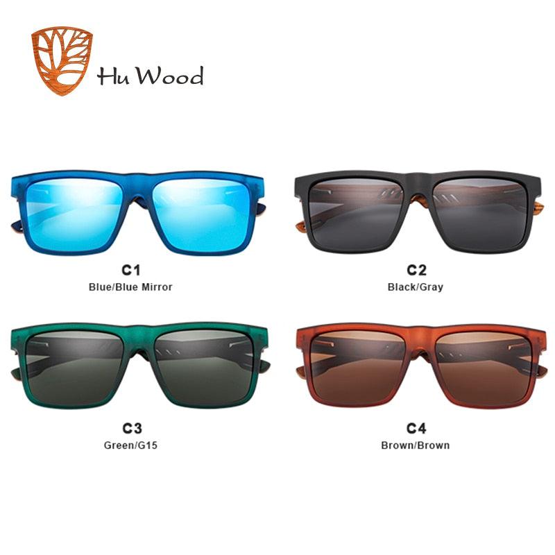 HU WOOD New High Quality Square Sunglasses For Men Polarized UV400 Fashion Sunglass Mirror Sport sun glasses Driving oculos - Vittstore