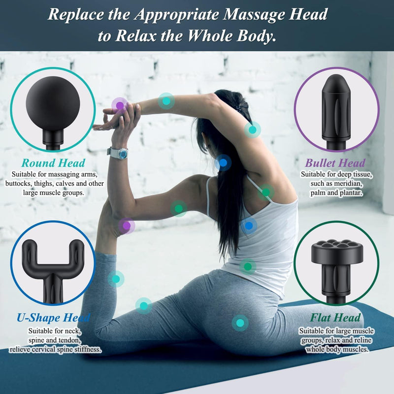 Portable Mini Massage Gun Deep Tissue Muscle Electric Massager Gun Pain Relief For Body Neck Back Relaxation Fitness Slimming - Vittstore