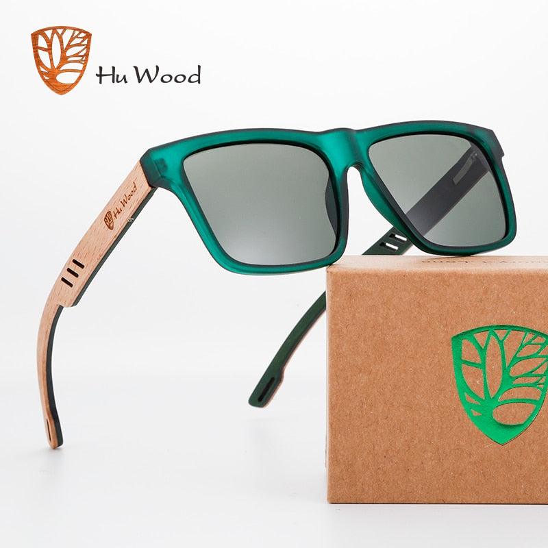 HU WOOD New High Quality Square Sunglasses For Men Polarized UV400 Fashion Sunglass Mirror Sport sun glasses Driving oculos - Vittstore